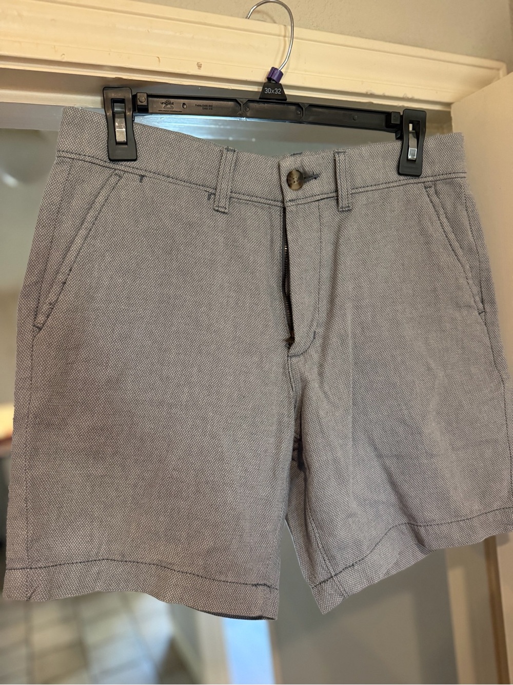 Men's Flat-Front Light Gray Casual Shorts